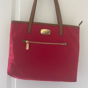 Michael Kors red tote; 12 x 9.5